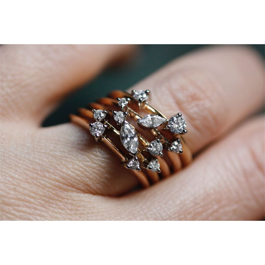 Anello 'Balance' oro rosa con marquise BALANCE | AN 9R1MQ 2TO CT.0.09+0.08+0.02